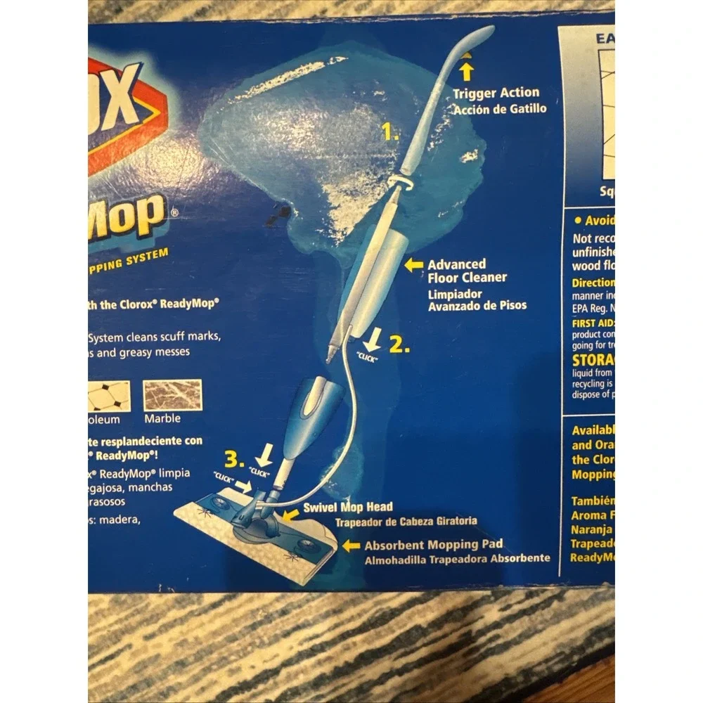 NEW Clorox ReadyMop Advanced Complete Mopping System in Box - Mop, Pads, Cleaner